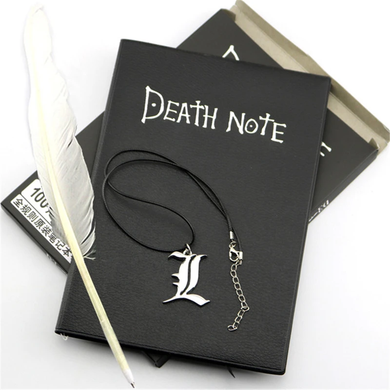 A5 Anime Smrti Opomba Prenosni Set Usnje List in Ogrlico Pero Pero List Death Note Pad za Darilo Slike 0