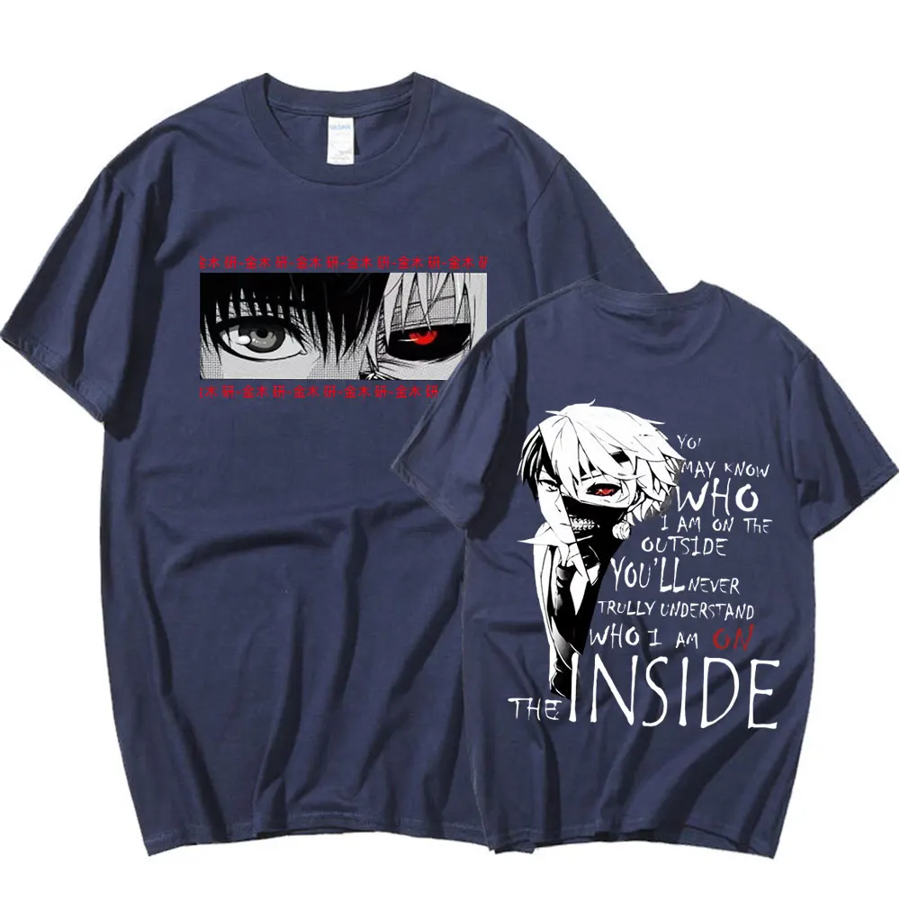 Japonski anime Tokyo Ghoul vzorec T-shirt Moški T-shirt Bombaža T-shirt za Moške in Ženske, Modni Kratek Rokav Y2K Slog T-shirt Slike 0
