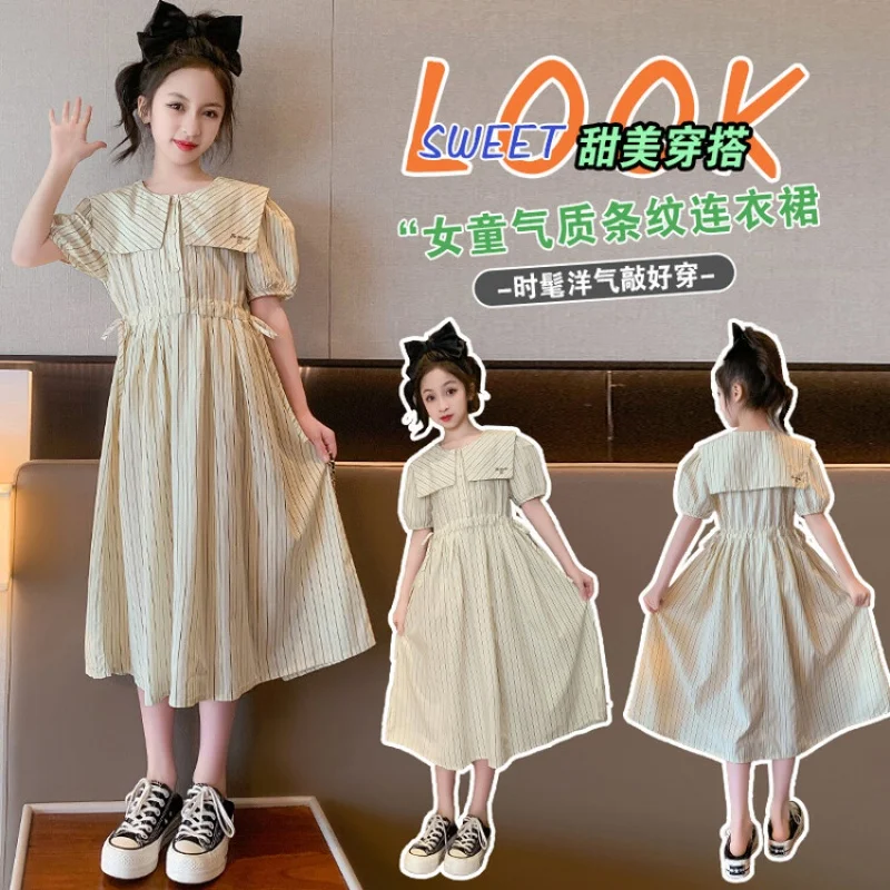Poletje Dekle Obleko 4-16 Let Teen Oblačila 2023 Novi korejski Slog Otrok na Prostem Obleka Princess Poroka Stranka Obleko Slike 0