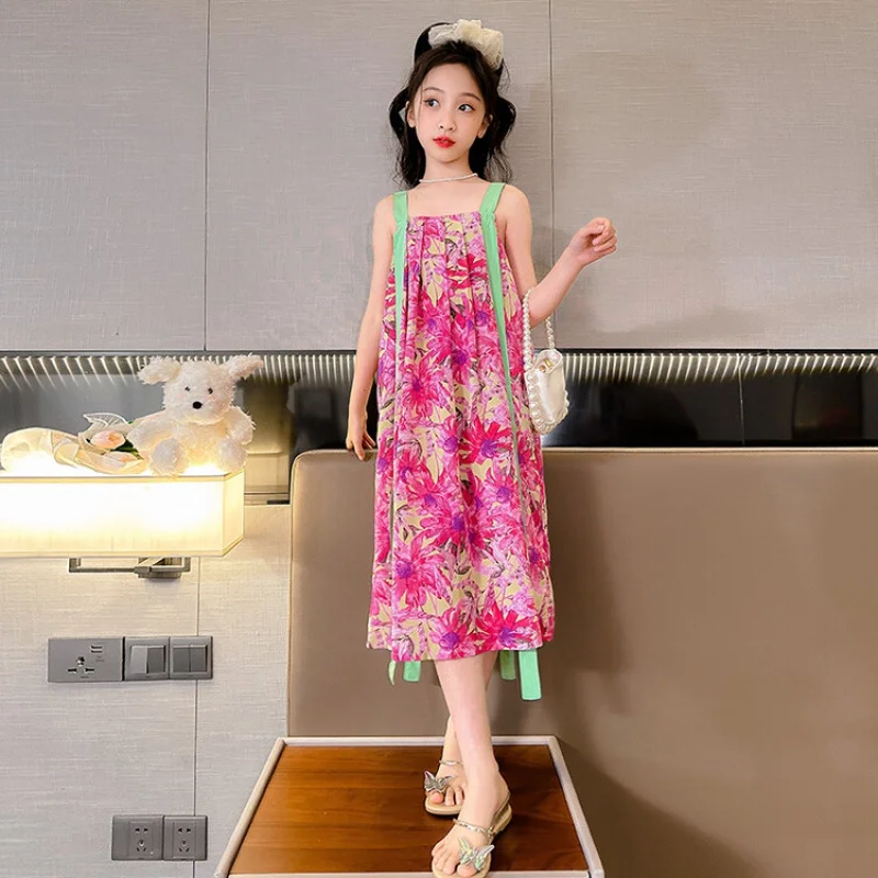 Poletne Obleke za Mlada Dekleta, 4-16 Let Priložnostne Slog Otrok Obleko 2023 Novih otroških Oblačil Brezplačne Dostave korejski Stil Oblačenja Slike 0