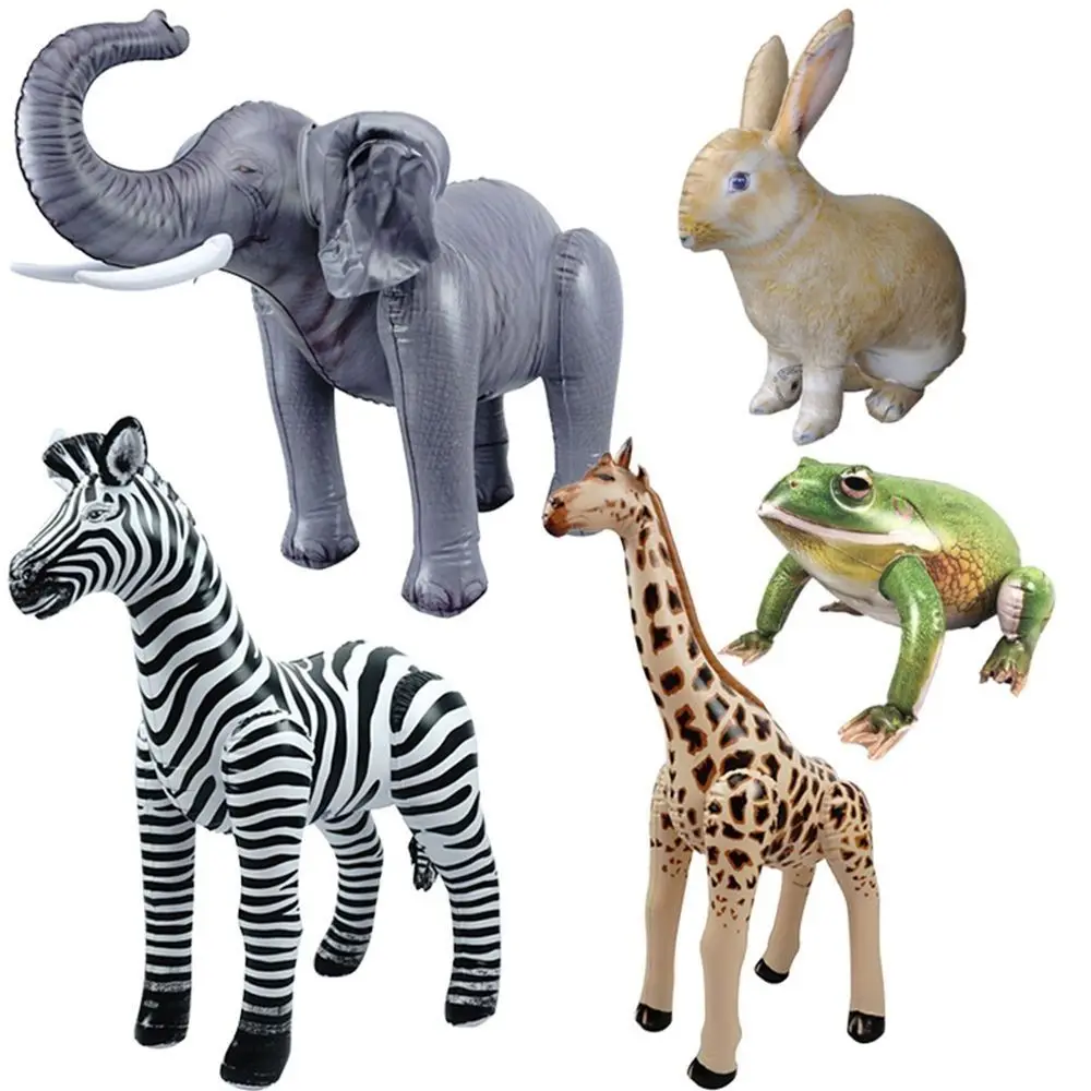 Velikan Simulacije Živali Napihljivi Balon Model Divji Gozd Baloni Krava Slon, Žirafa, Zebra, Zajec, Konj Stranka Dekor Slike 0
