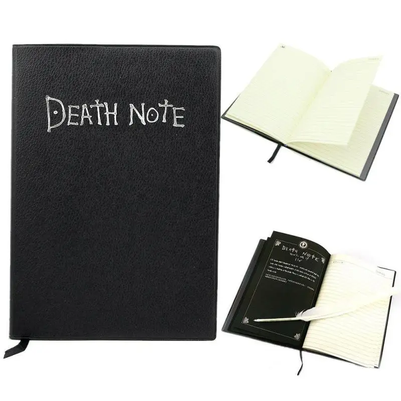 A5 Anime Smrti Opomba Prenosni Set Usnje List in Ogrlico Pero Pero List Death Note Pad za Darilo Slike 1