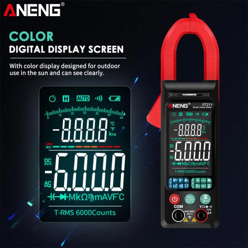 ANENG ST181 Digitalni Objemka Meter, DC/AC Trenutno 6000 Šteje Multimeter Ampermeter Tester Napetosti Avto Amp Hz Kapacitivnost NKV Ohm Test Slike 1