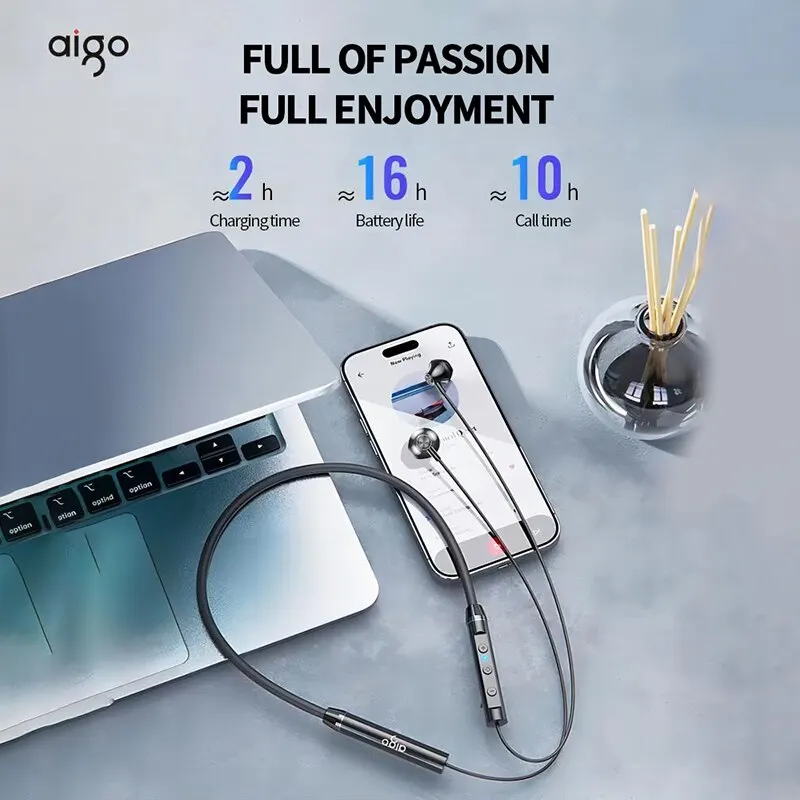 Original Aigo W01 TWS Brezžične Slušalke Bluetooth 5.2 Šport Hrupa Preklic Neckband Vodotesne Slušalke Mikrofon Slike 1