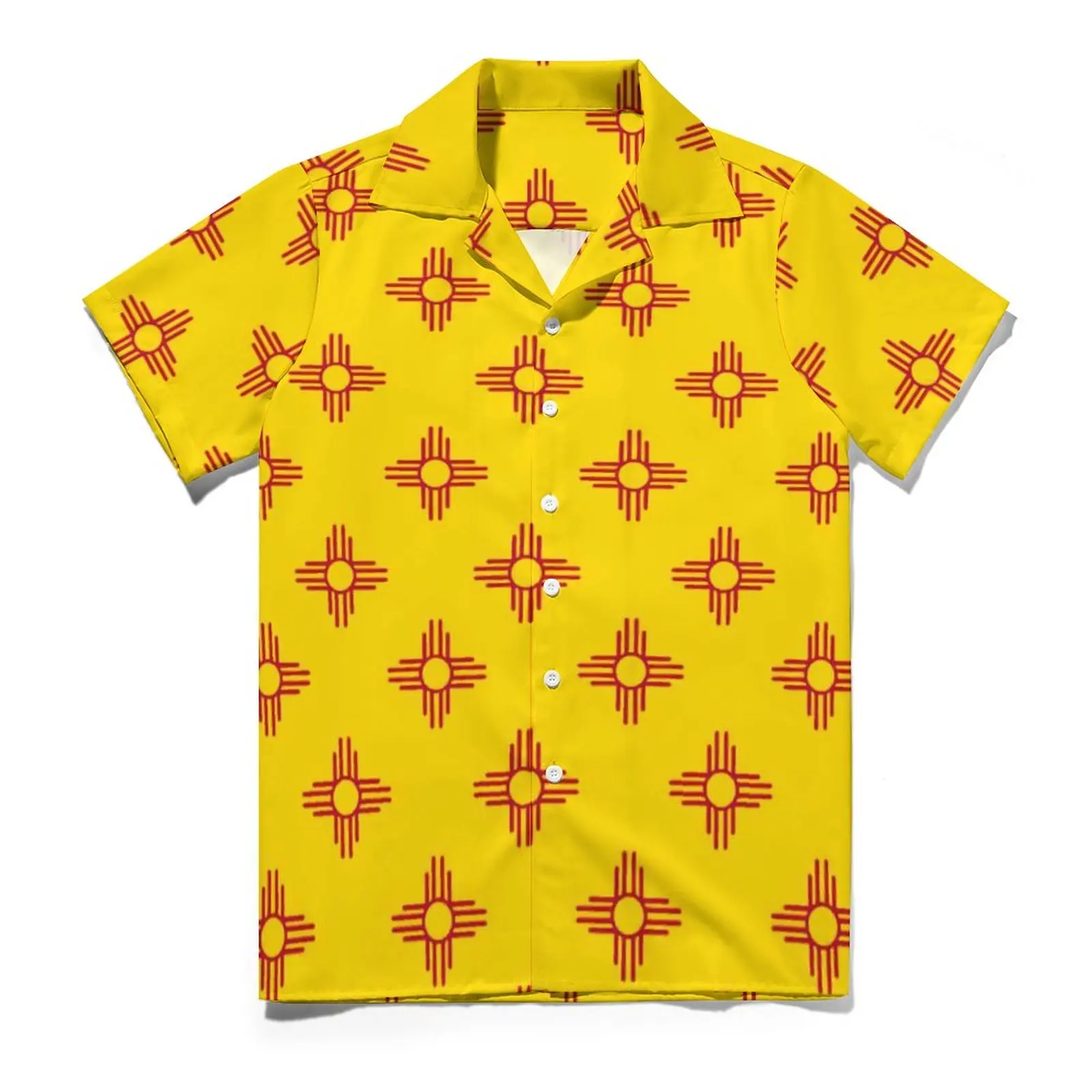 Zia Sonce Simbol Priložnostne Majice Novi Mehiki, Državne Zastave, Rdeče Plaži Majica Hawaiian Vintage Bluze Človek Grafika Plus Velikost Slike 1