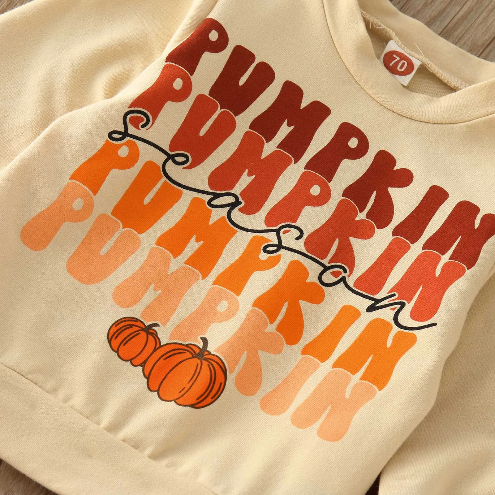 Za malčke Baby Fantje Halloween Oblačila, ki Risanka Pismo Bučna Tiskanja Long Sleeve Majica Vrhovi Hlače Kompleti za Jesen Zimo Slike 2