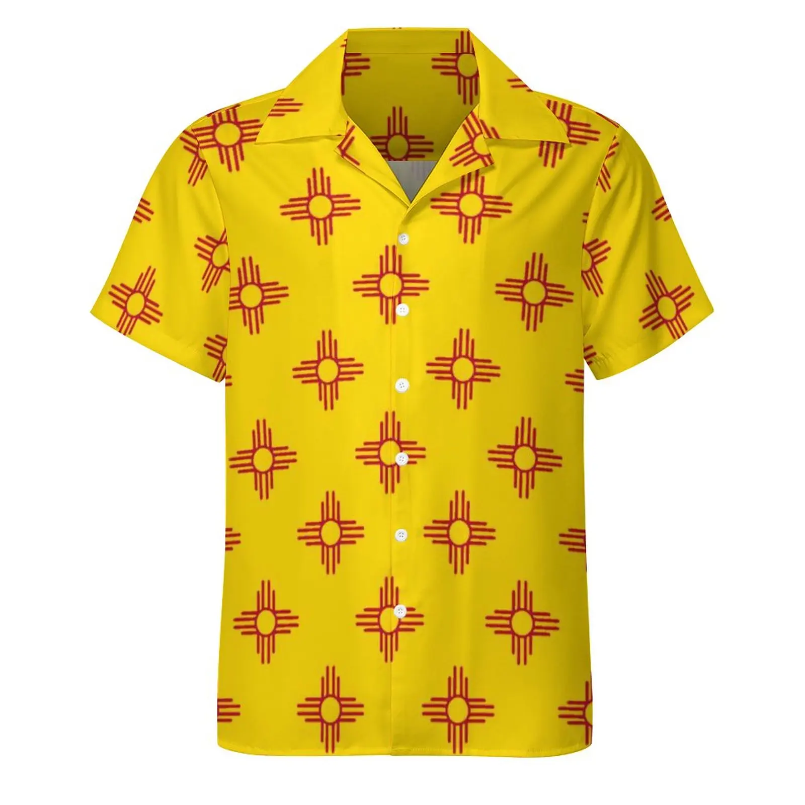 Zia Sonce Simbol Priložnostne Majice Novi Mehiki, Državne Zastave, Rdeče Plaži Majica Hawaiian Vintage Bluze Človek Grafika Plus Velikost Slike 2