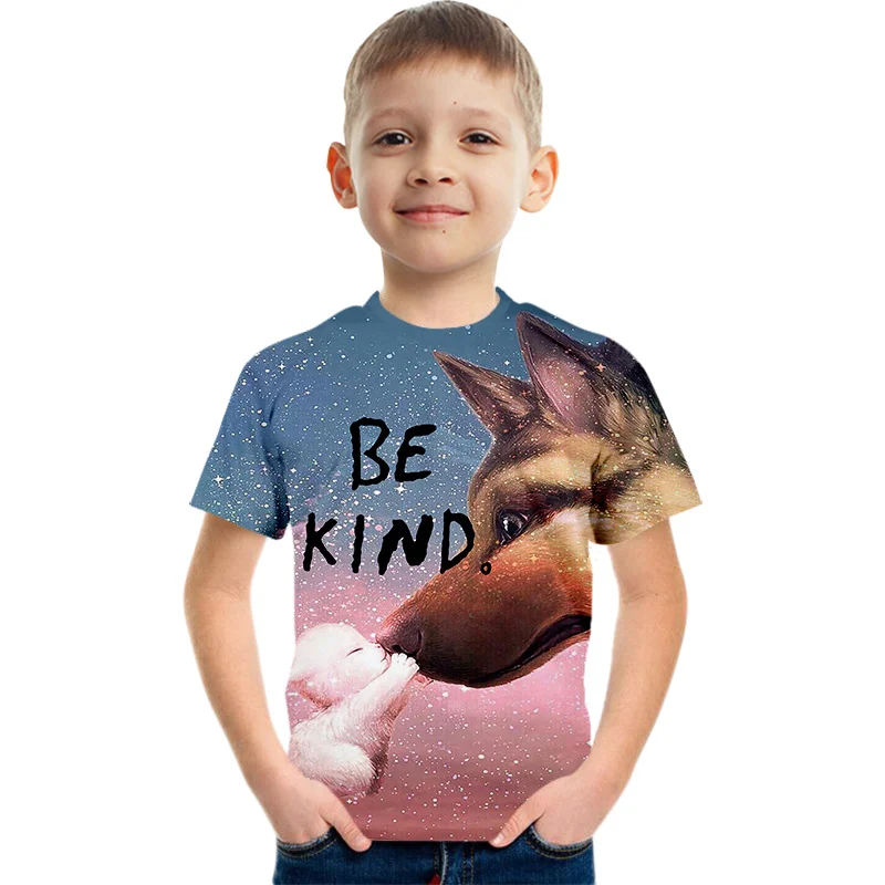 2023 Poletje za Otroke in Dečke Kratek Rokav T-shirt Oblačila 3D Malo Mačka T-shirt Tiskanje otroška Oblačila Slike 3