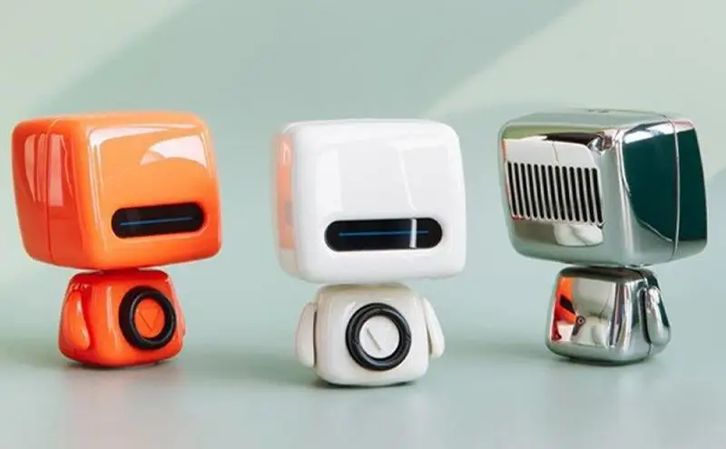 Brezžični Mini Zvočnik Težka Popolnoma Nov Prenosni Robot Obliko Zvočnika Punchy Bas Audio Stereo Srčkan Zvočnik Za Otroke Sobe Slike 3