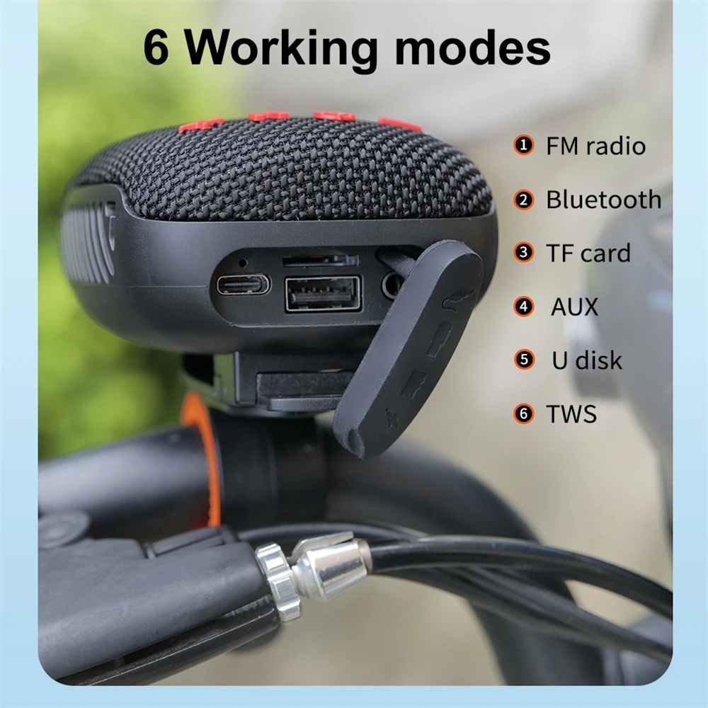 Novo Bicyce Zvočnik Imetnik Nepremočljiva Kolesarjenje Bluetooth Zvočniki TWS 5.3 Brezžični Globokotonec Prostem Soundbox Z Mic Aux TF Kartica Slike 3