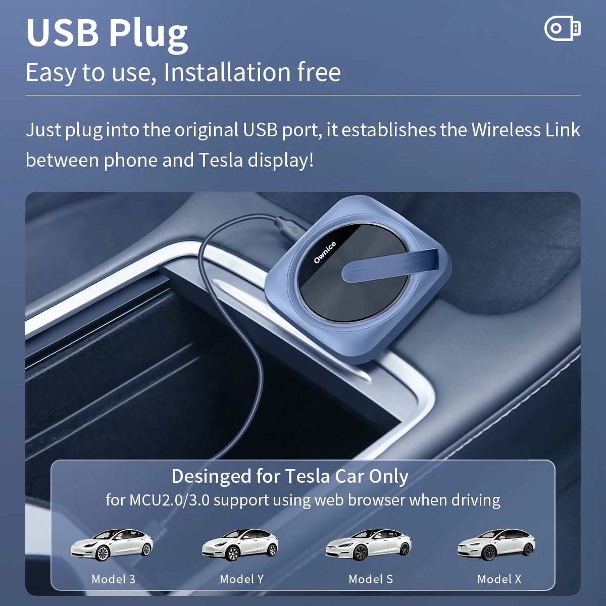 Ownice T3 za Tesla Model 3 Model Y S X 2022 2023 dodatna Oprema uporabljajte Brezžično Carplay AirPlay Android Auto za Spotify Waze Youtube Slike 3