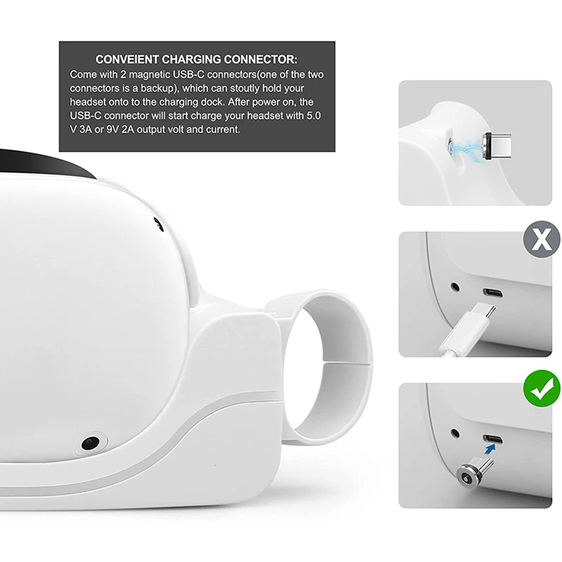 VR Stojalo Za Oculus Quest 2 Polnjenje Dock Wall Mount Stojalo Polnilnik Dock Hitro polnilno Postajo Z Dihanjem Luči Slike 3