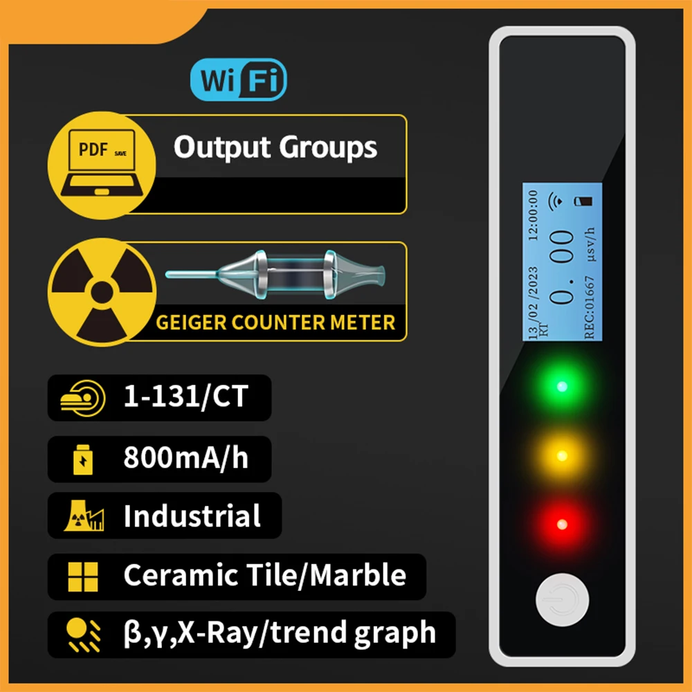 DY003 WiFi Jedrsko Sevanje Detektor Geiger Cev za Elektromagnetno Ionizacija Marmorja Radioaktivno Sevanje Gospodinjskih Tester Slike 4