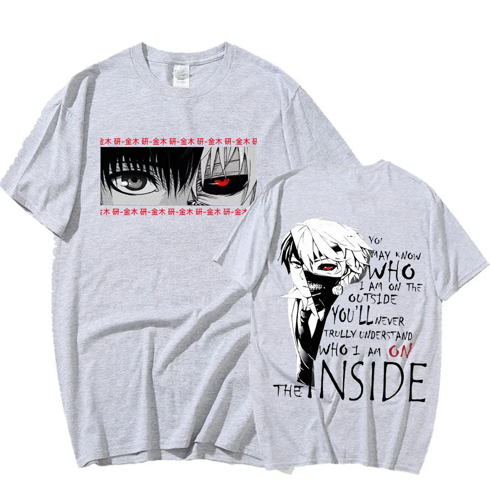 Japonski anime Tokyo Ghoul vzorec T-shirt Moški T-shirt Bombaža T-shirt za Moške in Ženske, Modni Kratek Rokav Y2K Slog T-shirt Slike 4