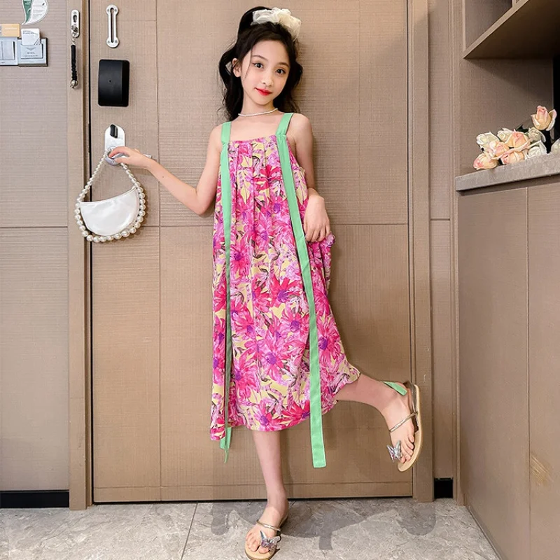 Poletne Obleke za Mlada Dekleta, 4-16 Let Priložnostne Slog Otrok Obleko 2023 Novih otroških Oblačil Brezplačne Dostave korejski Stil Oblačenja Slike 4